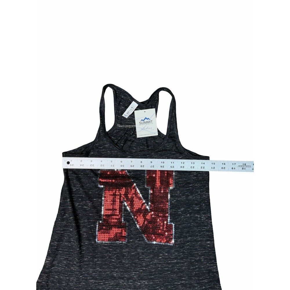 Bella Canvas Women’s Tank Top Black Size XS Nebraska Conrhuskers Black Marble - Picture 5 of 9